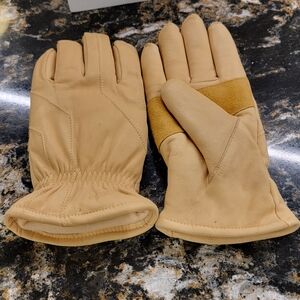 Insulated Tan Leather Men's Gloves Sz M